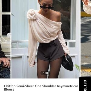 Commense Cream Blouse with Unique Design